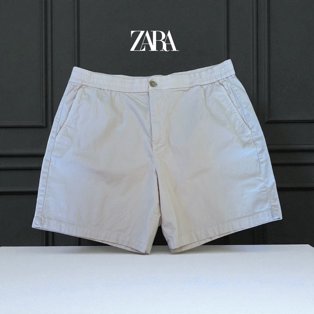 ZARA, High-Waisted Light Pink Shorts, XL